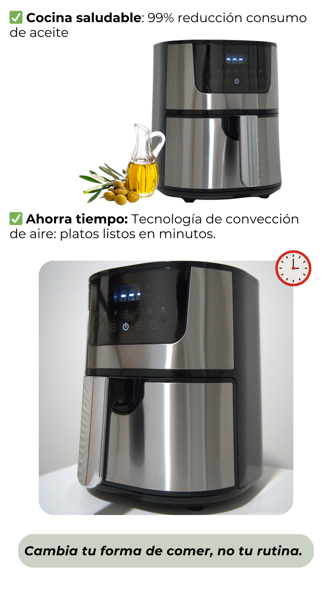 Freidora de Aire Voltra 7 Lts  Cocina Saludable